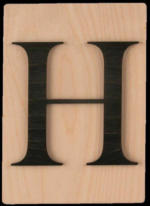 PAGRO DISKONT Holz-Buchstabe "H" im Scrabble-Style 10,5 x 14,8 cm braun