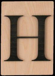 Holz-Buchstabe "H" im Scrabble-Style 10,5 x 14,8 cm braun