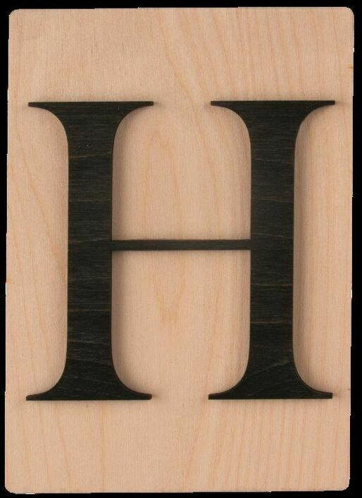 Holz-Buchstabe "H" im Scrabble-Style 10,5 x 14,8 cm braun