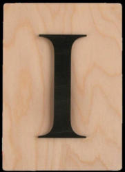 Holz-Buchstabe "I" im Scrabble-Style 10,5 x 14,8 cm braun