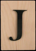 PAGRO DISKONT Holz-Buchstabe "J" im Scrabble-Style 10,5 x 14,8 cm braun