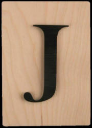 Holz-Buchstabe "J" im Scrabble-Style 10,5 x 14,8 cm braun