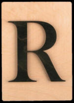 PAGRO DISKONT Holz-Buchstabe "R" im Scrabble-Style 10,5 x 14,8 cm braun