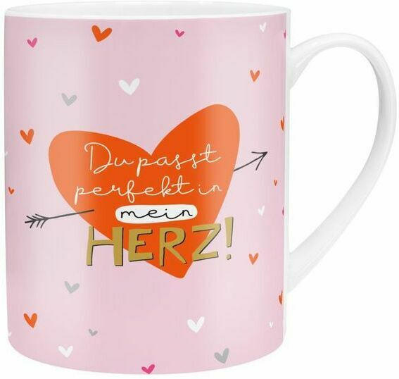 XL Tasse "Happy ohne Ende" 0,6 Liter rosa