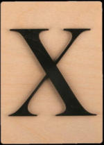 PAGRO DISKONT Holz-Buchstabe "X" im Scrabble-Style 10,5 x 14,8 cm braun