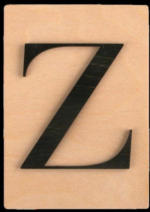 PAGRO DISKONT Holz-Buchstabe "Z" im Scrabble-Style 10,5 x 14,8 cm braun