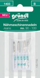 GRÜNDL Nähmaschinennadeln "Jeans No. 90-100" 5 Stück