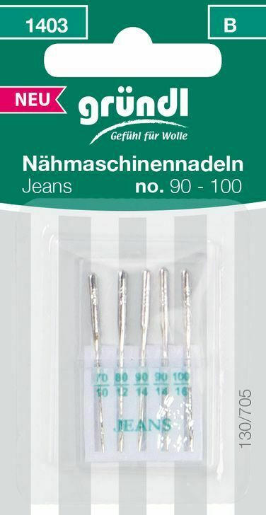 GRÜNDL Nähmaschinennadeln "Jeans No. 90-100" 5 Stück