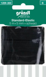 GRÜNDL Gummiband Standard-Elastik 5 mm x 5 m schwarz