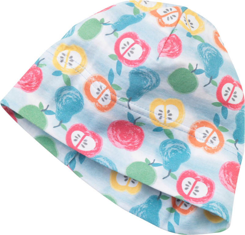 PUSBLU Kinder Mütze, Gr. 50/51, in Baumwolle und Elasthan, blau, bunt