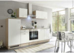 Möbelix Küchenzeile Andy mit Geräten 270 cm Weiß/Eiche Dekor Modern