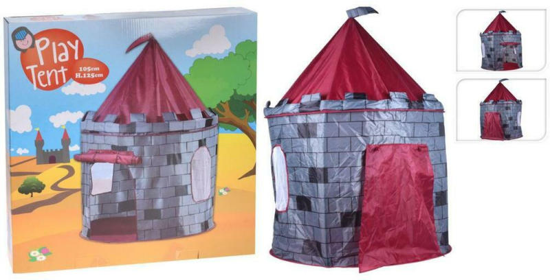 Spielzelt Grau/Rot Burg B: 105 cm