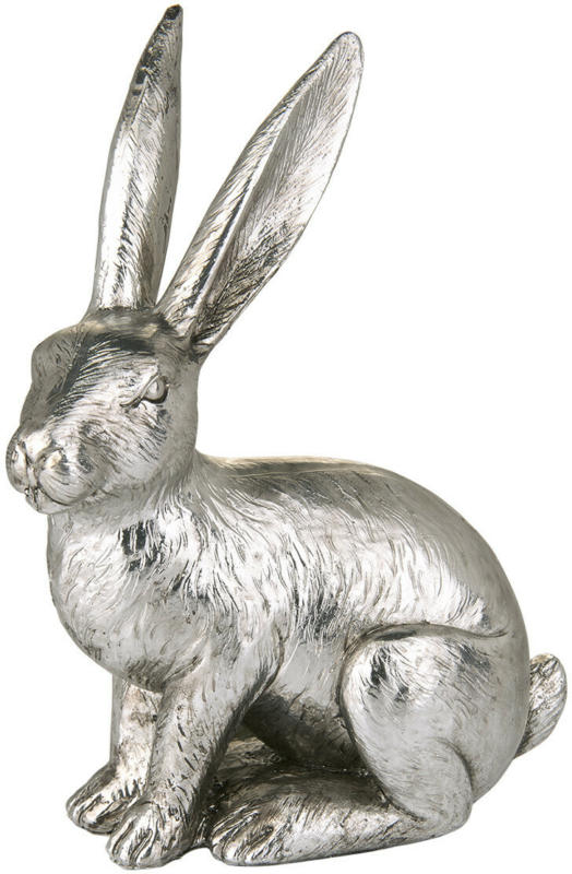 Großer Deko-Hase in Silber (Nur online)