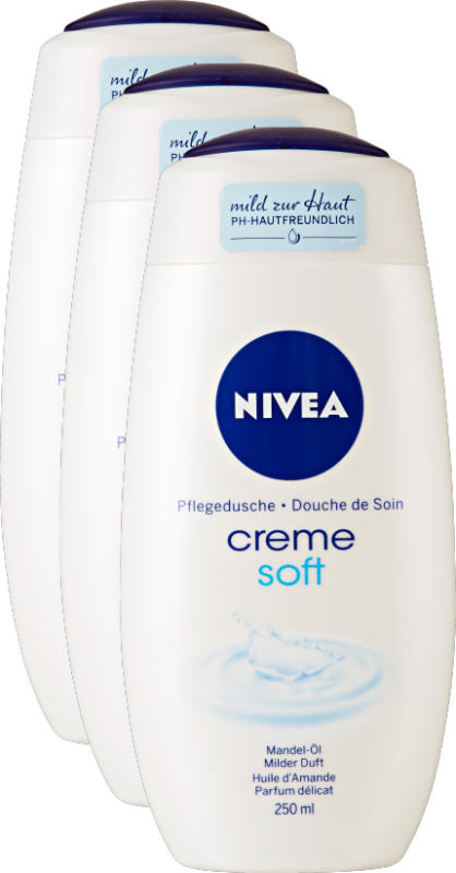 Nivea Pflegedusche, Creme Soft, 3 x 250 ml