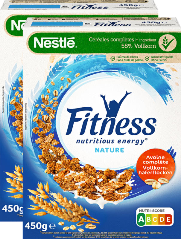 Céréales Fitness Nature Nestlé, 2 x 450 g