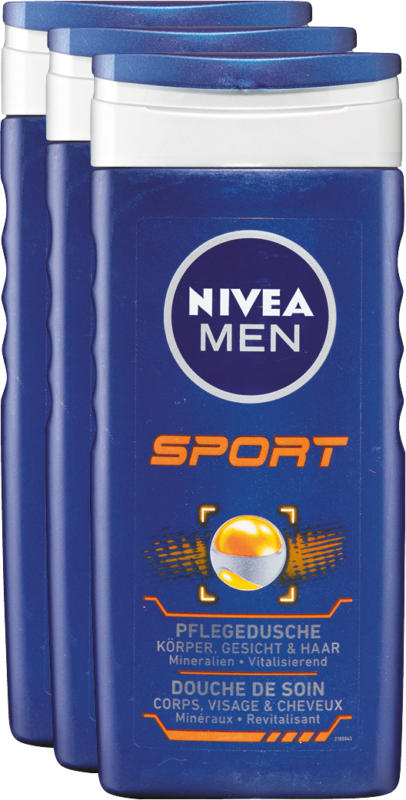 Douche de soin Sport Nivea Men, 3 x 250 ml