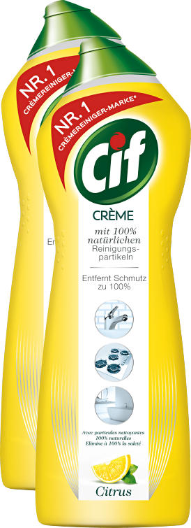 Nettoyant Crème Citron Cif, 2 x 750 ml