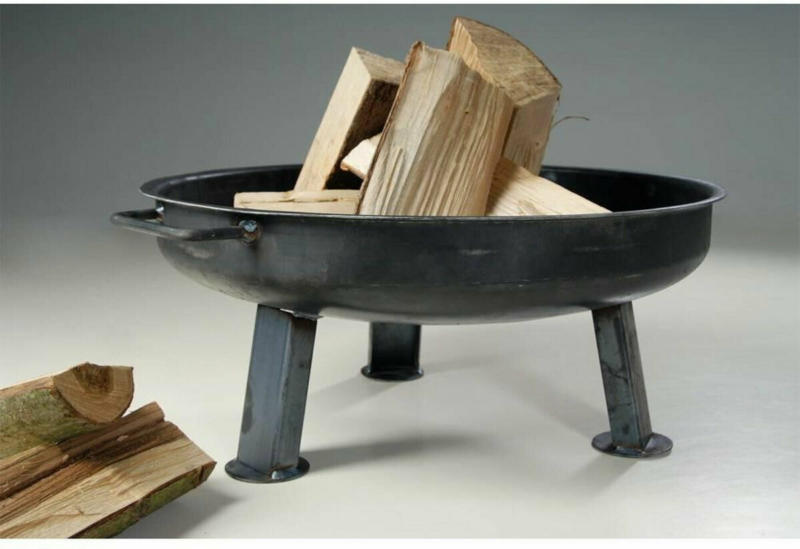 Massive Feuerschale 55 cm, inkl. 5 Stück Kaminholz