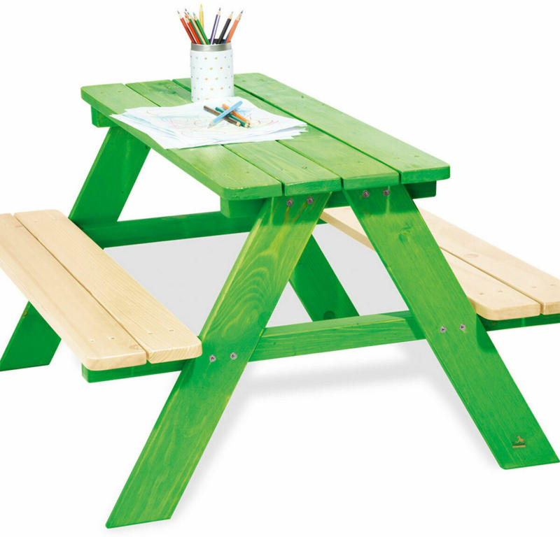 Kindersitzgarnitur Nicki für 4 grün Grün/Natur