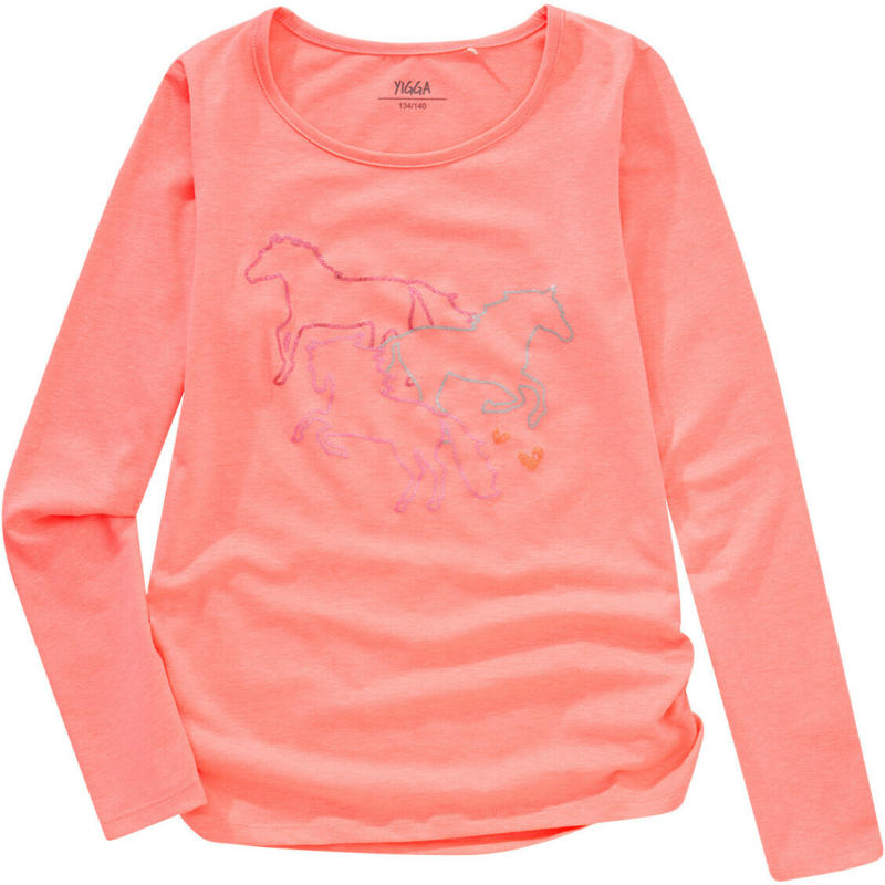 Mädchen Langarmshirt mit Pferde-Print (Nur online)