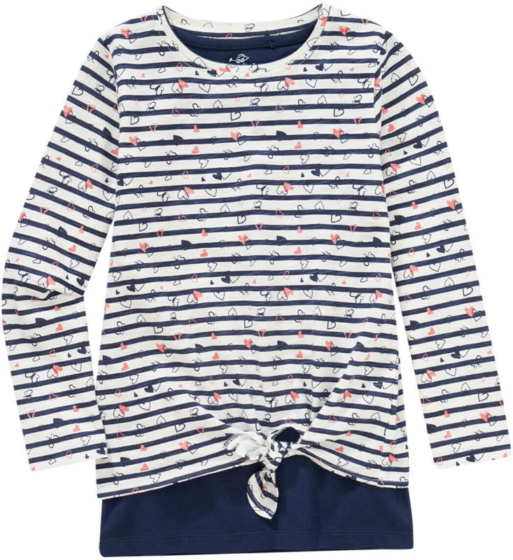 2 in 1 Mädchen Langarmshirt im Streifen-Look (Nur online)