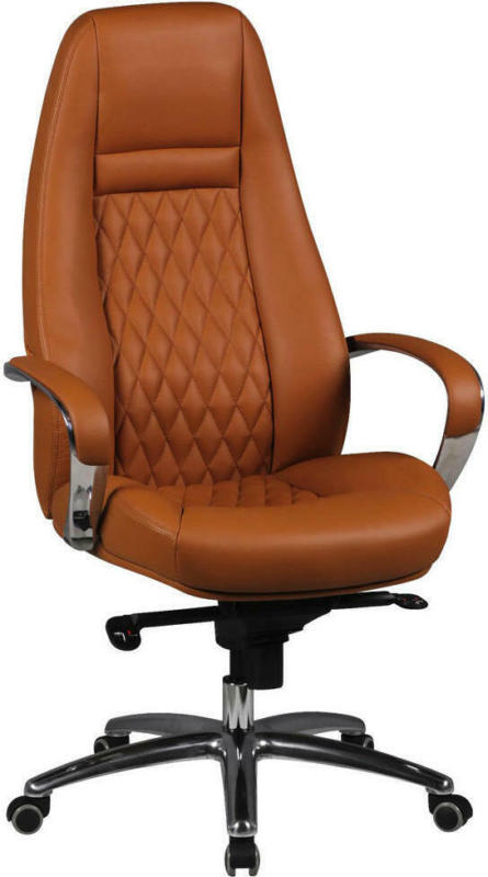 Chefsessel in Lederlook Hellbraun