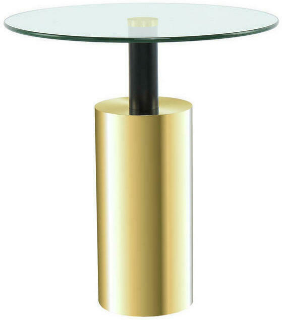 Beistelltisch in Metall, Glas 46/46/50 cm
