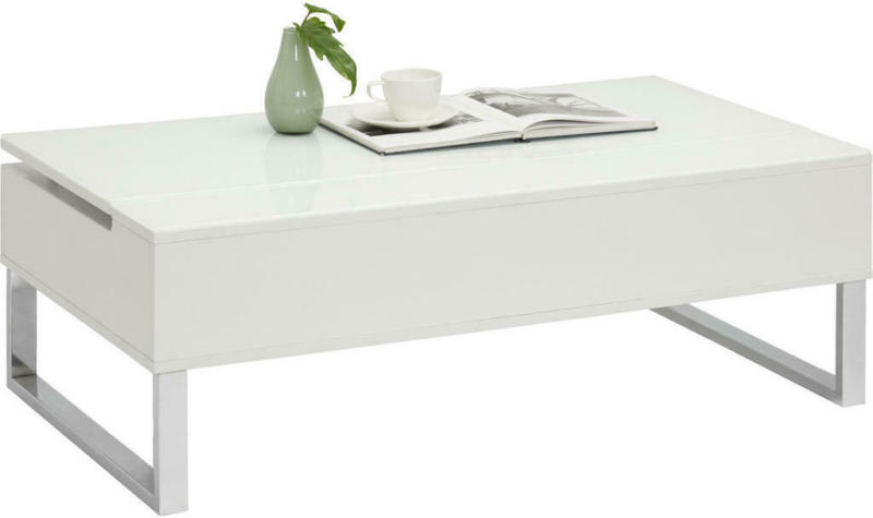 Couchtisch in Metall, Glas, Holzwerkstoff 110/60/36,5-62,5 cm