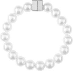 Raffhalter Perlenkette in Weiß