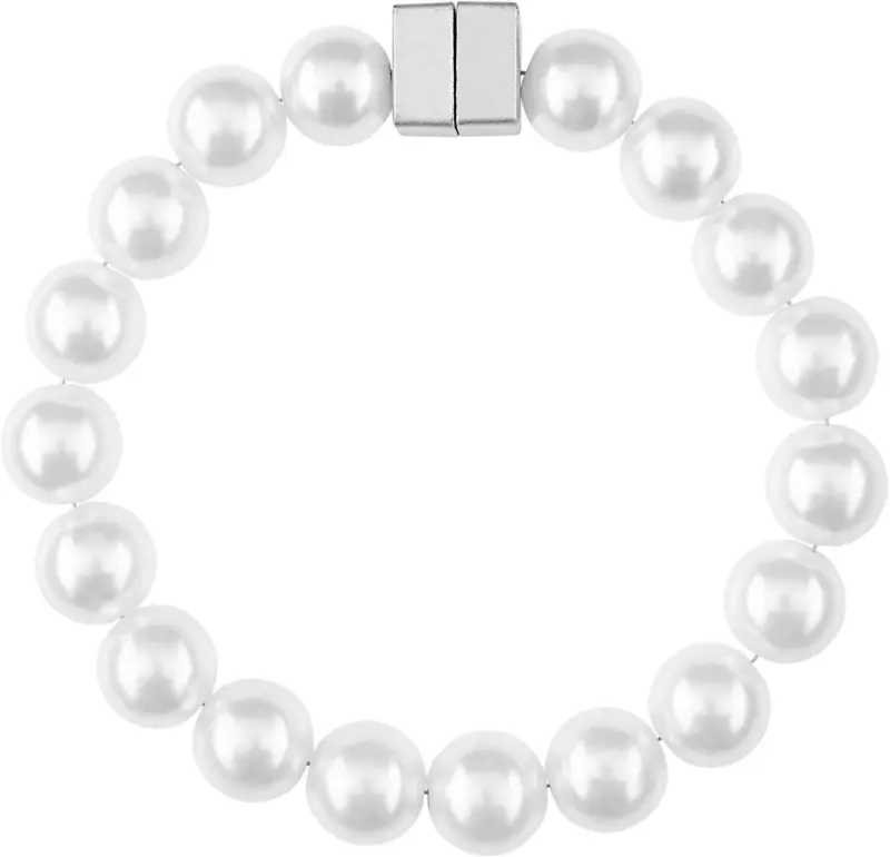 Raffhalter Perlenkette in Weiß