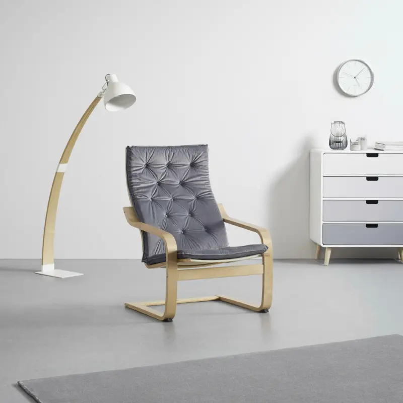 Sessel 'Jacopo' aus Birke, grau