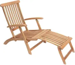 Garten-Relaxliege 'Deckchair' aus Eukalyptus, natur