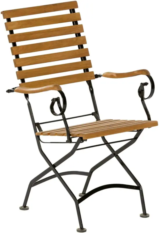 Gartensessel 'Schlossgarten' aus Eukalyptus, natur/schwarz