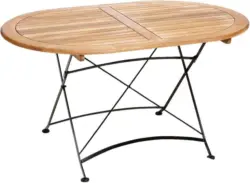 Gartentisch 'Schlossgarten' aus Eukalyptus, natur/schwarz