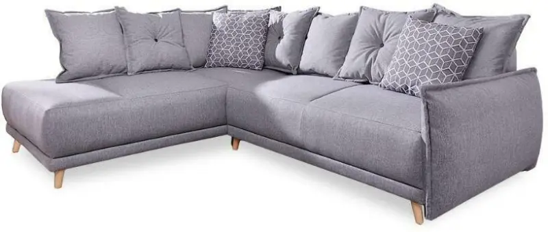 Eckschlafsofa in Hellgrau ´LAZY LUKKA HELLGRAU´