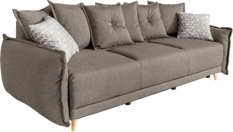 Dreisitzer-Sofa in Hellbraun ´LAZY LUKKA HELLBRAUN´