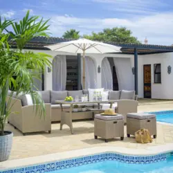 Loungegarnitur Puerto Rico in Braun/Beige