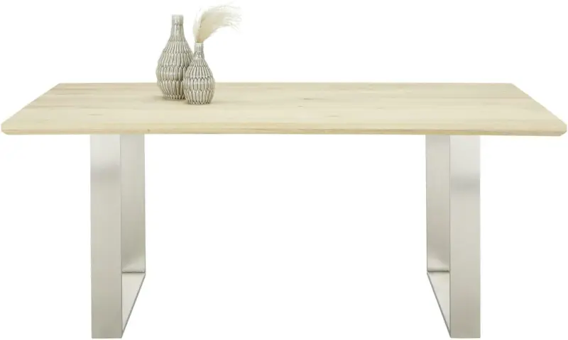 Esstisch in Eiche-/Edelstahlfarben