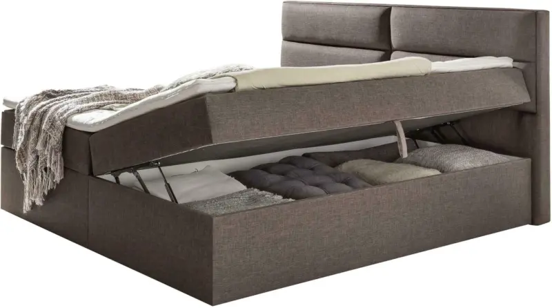 Boxspringbett in Braun ca. 180x200 cm inkl. Topper