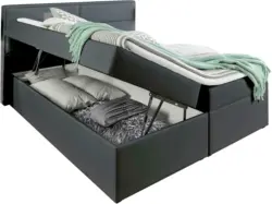 Boxspringbett in Graphitfarbe ca. 180x200 cm inkl. Topper