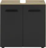 mömax Waschbeckenunterschrank in Grau/Eichefarben