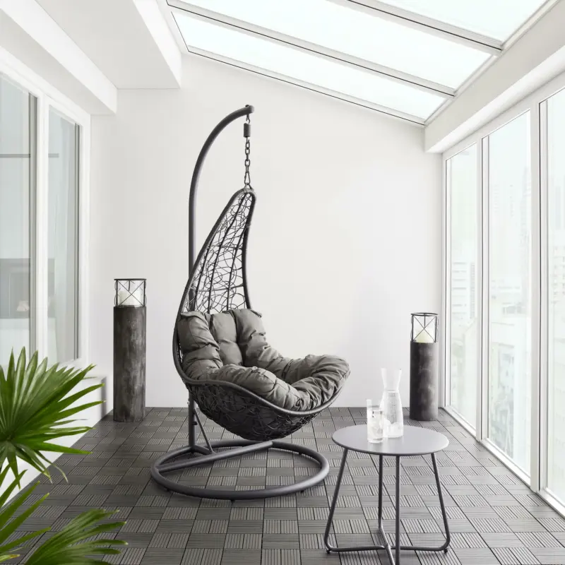 Hängesessel 'Rosi', inkl. Auflage, dunkelgrau