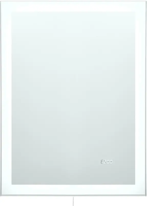 Wandspiegel in Grau inkl. LED 'Mirror Clock'