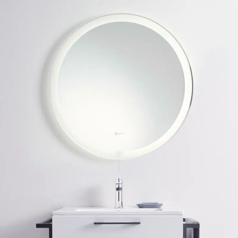 Wandspiegel Silberfarben inkl. LED 'Mirror Clock'