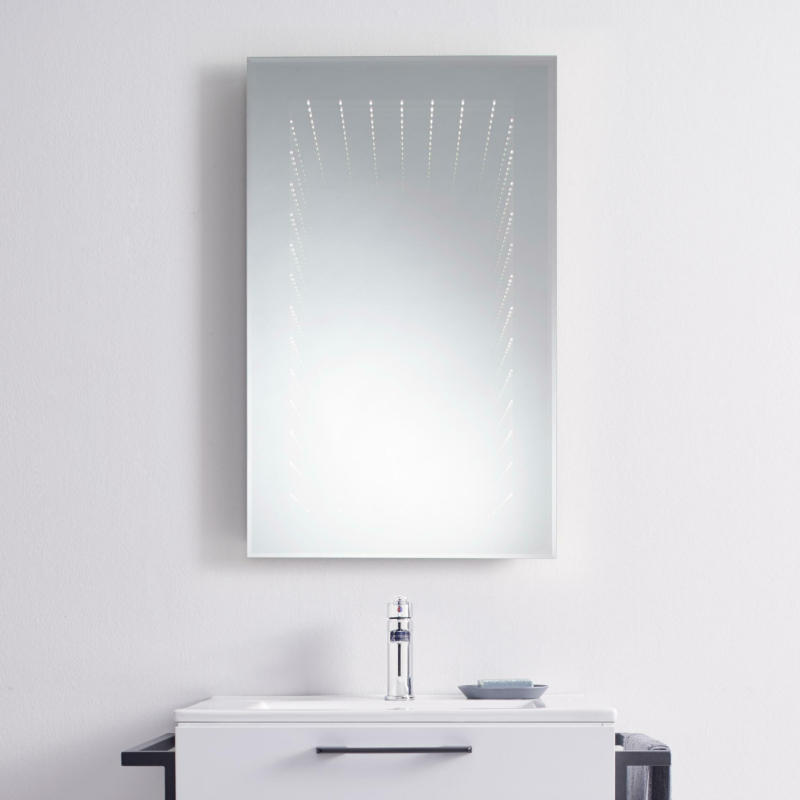 Wandspiegel Silberfarben inkl. LED 'Morror Switch'