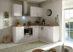 Küchenblock in Lärche Weiss mit E-Geräten 'Premium'