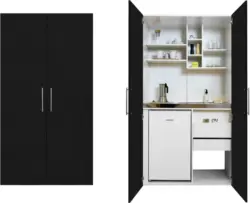 Schrankküche 'Economy' , schwarz