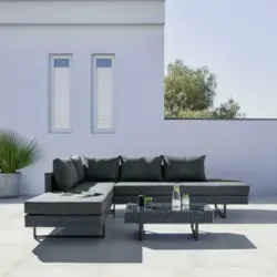 Loungegarnitur 'Raffaela' inkl Auflagen & Kissen, grau