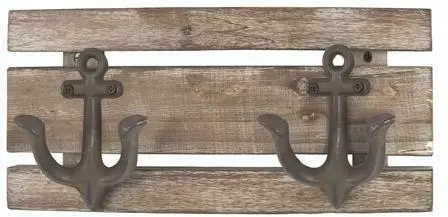 Wandgarderobe in Braun mit 2 Haken