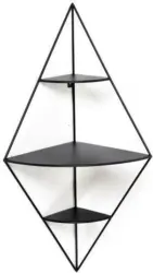 Eckregal aus Metall in Schwarz